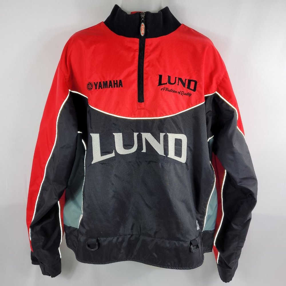 Yamaha Lund Boats Racing 1/4 Zip Lined Jacket Mens size Large